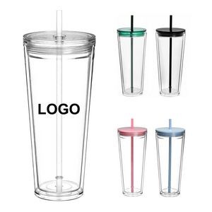 Double Wall Transparent Straw Cup