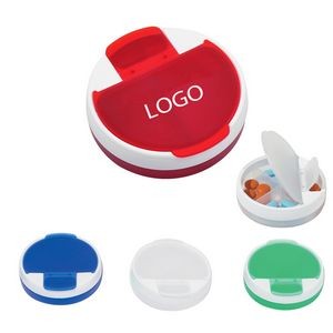 Four-Compartment Round Customizable Travel Pill Box