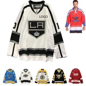 Embroidered Long Sleeve Custom Man Ice Hockey Jersey