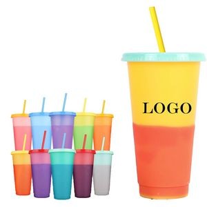 Color Changing Cold Cups With Lids And Straws For Kids
