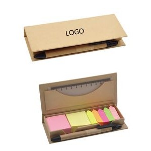 Kraft Paper Box With Sticky Notes Set