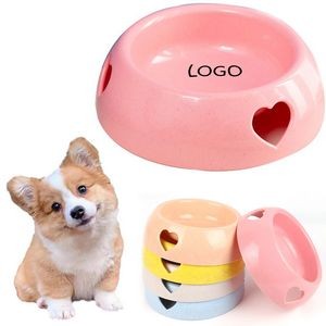 Plastic Pet Bowl With Hollow Out Heart