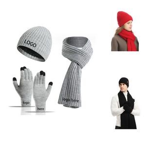 Winter Hats Scarf Gloves Set