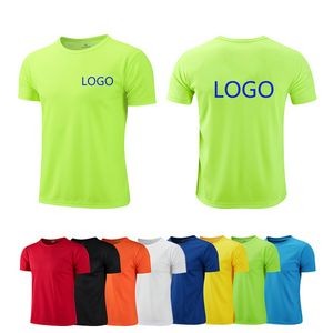 Quick Dry Round Neck Polyester Men'S T-Shirts