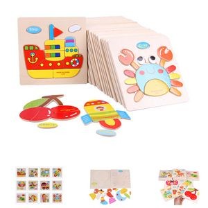 3D Animal Wooden Puzzles Educational Toys For Toddler