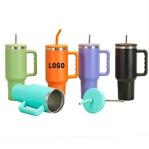40 oz. Vacuum Insulated Tumbler with Stainless Steel Straw