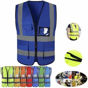 Reflective Safety Vest With Work Card Pocket
