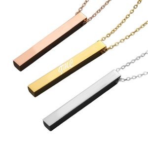 Personalized Cuboid Bar Necklace
