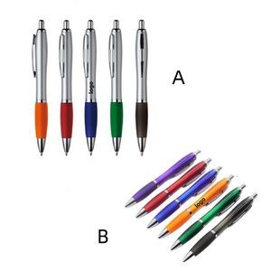 Retractable Medium Point 1mm Ballpoint Pen With Metal Clip