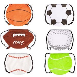 Sportsball Polyester Drawstring Backpack
