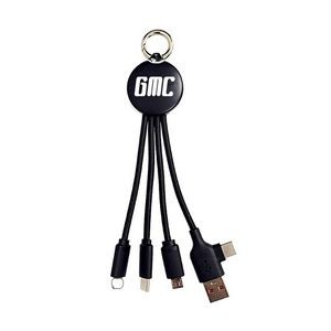 5 In 1 Light Up Braided Cable With Key chain