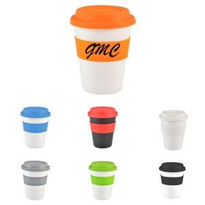 12 oz Coffee Mug with Silicone Lid and Insulated Band