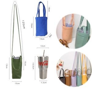 Canvas Water Bottle Holder With Strap