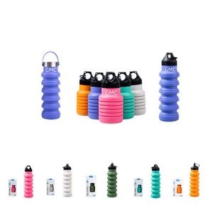 16oz Food Grade Silicone Collapsible Water Bottle