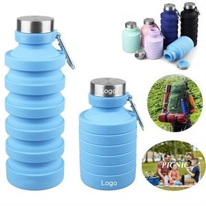 Foldable Silicone Bottle with Carabiner - Eco-Friendly
