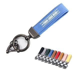 Universal Durable Leather 360 Degree Rotatable Keychain