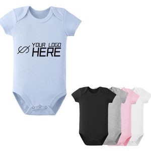 Short Sleeve Babysuit Cotton Onesies Unisex For Newborn