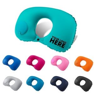 Press Inflatable Travel Protect Neck Pillow