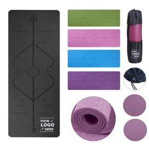 Yoga Mat With Body Position Line