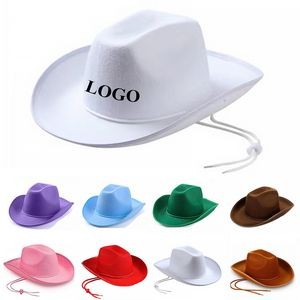 Unisex Western Felt Cowboy Hat With String