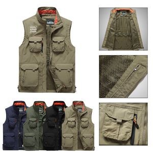 Men' s Safari Cargo Utility Vest with Pockets