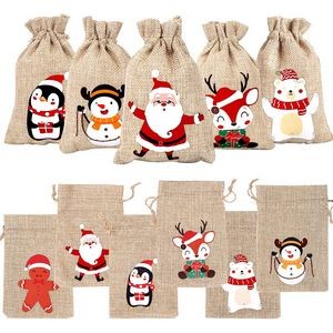 Custom Christmas Linen Drawstring Bag