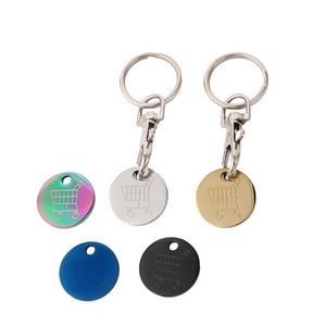 360° Rotating Metal Shopping Token Keychain with Pattern