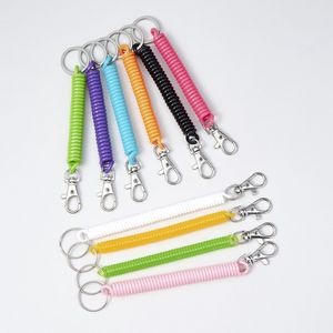 Plastic Retractable Spring Coil Stretch Keychain