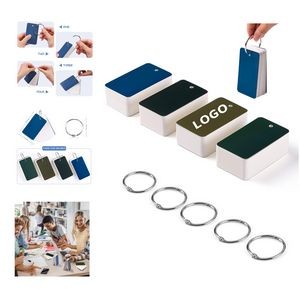 2 x 3.5 Inches 100 Sheets Blank Flash Card Index Card with Binder Ring