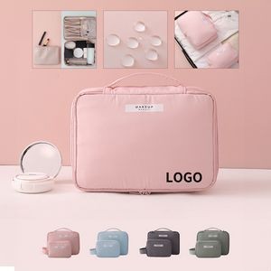 Waterproof Large Capacity Makeup Organizer Bag with Detachable Cosmetic Pouch