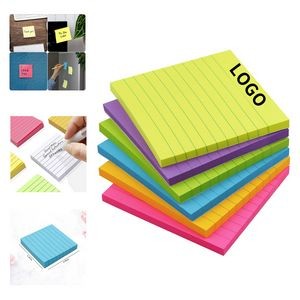 70 Sheets 4 x 4 inch Bright Colors Lined Self-Stick Pads