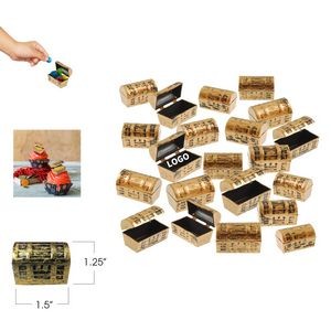 1.5 Inch Plastic Chests with a Gold Finish Mini Pirate Treasure Chests