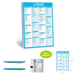 6" x 9" 90 Pages Grocery Shopping Weekly Planner List Note Pad with Magnet Mountings