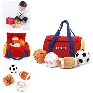 8 Inches 5 Pieces My First Sports Bag Stuffed Plush Playset