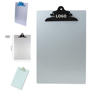 8.5 x 11 inch Black Recycled Aluminum Clipboard with Black Clip