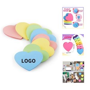 3 x 3 in 75 Sheets Heart Shape Sticky Notes