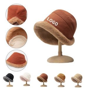 Soft-Lined Plush Bucket Hat for Winter