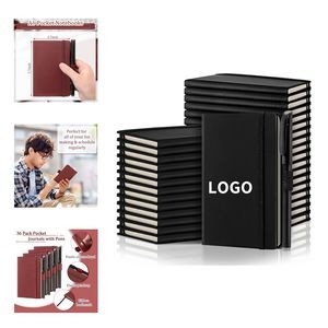 3.7 x 5.7 Inch 100 Lined Pages 50 Sheets Ruled Pocket Notebook Journals with Pens