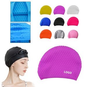 Stretch-Fit Silicone Swim Cap for All Hair Types