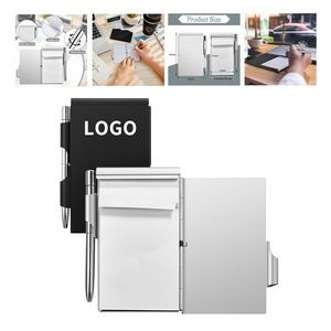 60 Liniing Pages Metal Pocket Notebook with Pen and Refillable Paper