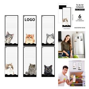 7.5 x 3.2 Inch 30 Sheets Cat Magnetic Notepad Magnet Back-Memo Pad Reminders Notepad