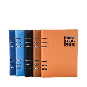 A5 PU Leather Notebook Refillable 6 Ring Binder
