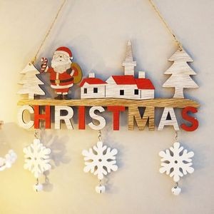 Wooden Christmas Ornaments On The Door Pendant