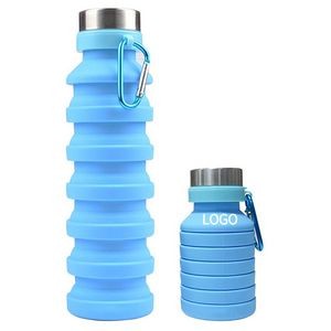 Collapsible Silicone Foldable Water Bottles with Carabiner