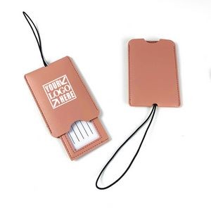 PU Leather Luggage Tags with Full Back Privacy Cover