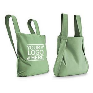 Reusable custom cotton canvas folding shopping bag backpack