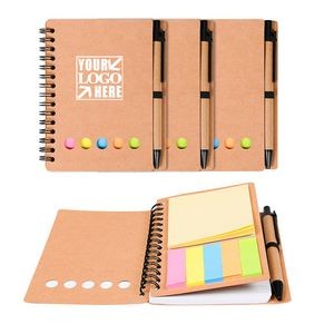 Kraft Paper Spiral Notebook With Pen