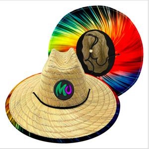 Straw Hat With Digital Underbrim