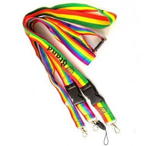 Rainbow Polyester lanyard