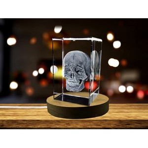 Human Skull 3D Engraved Crystal Novelty Decor | Doctor Gift
